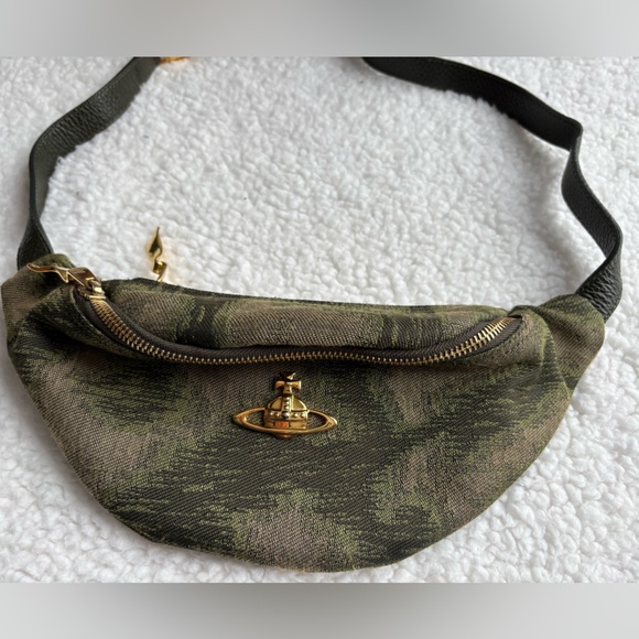 Vivienne Westwood Handbags - Vivienne Westwood Designer Green Canvas Fanny Waist Belt Bag